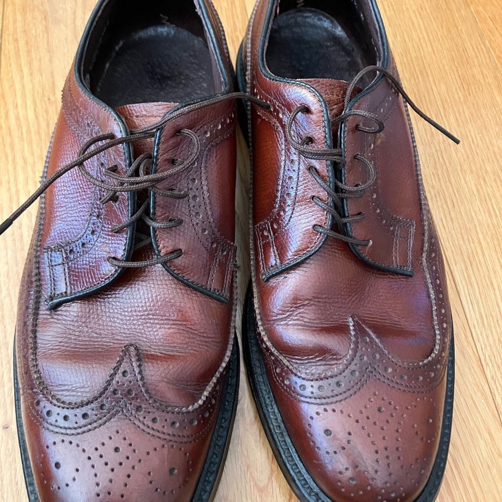 Elegant Brown Leather Men's Oxfords